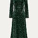 Платье из бархата с пайетками тёмно-зелёное. Платья. SOLOdress. Интернет-магазин Ярмарка Мастеров.  Фото №2