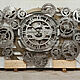 Large wall clock with rotating gears skeletons, Skeleton Clocks, Ivanovo,  Фото №1