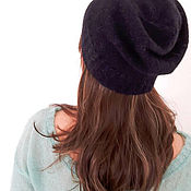 Аксессуары handmade. Livemaster - original item Dark blue alpaca merino hat. Beanie hat. Handmade.