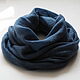 Snudy: Snood knitted from kid mohair silk in two turns blue, Snudy1, Cheboksary,  Фото №1