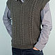 Order Men's knitted mixed wool vest. Sheep and goat skins. Livemaster. . Mens vests Фото №3