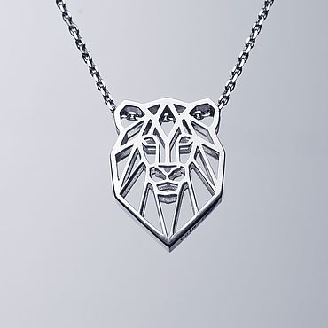 Украшения ручной работы. Ярмарка Мастеров - ручная работа Кулон Lion (Лев) с цепочкой | Серебро | Коллекция Geometry. Handmade.