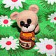 Мишка из шерсти (сухое валяние). Войлочная игрушка. Илона Лукина (ilonasan). Ярмарка Мастеров.  Фото №4