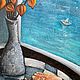 Картина «Если долго смотреть на море». Картины. Картины и Керамика (tiblochka). Интернет-магазин Ярмарка Мастеров.  Фото №2