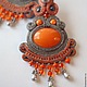 Сутажные серьги-гвоздики "NARANGA". Серьги-пусеты. Podzim (soutache). Ярмарка Мастеров.  Фото №4