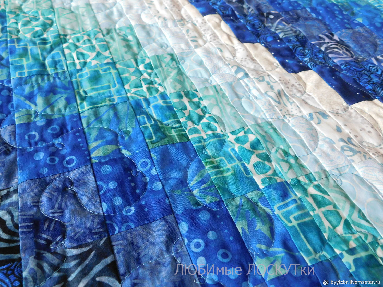 THE SEA IS AGITATED... patchwork quilt, bedspread – купить на Ярмарке  Мастеров – TJW24COM | Blanket, Moscow