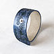 Order Blue Leather Cuff Bracelet, Width 4 cm. Two Starlings. Livemaster. . Cuff bracelet Фото №3