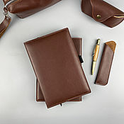 Канцелярские товары handmade. Livemaster - original item Undated a5 diary in a removable leather cover. Handmade.