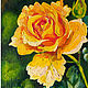 Painting Rose Yellow Oil 10 x 15 Flower Hardboard Picture in Frame. Pictures. matryoshka (azaart). My Livemaster. Фото №5