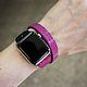  Apple Watch "Фуксия" кожа морского ската. Ремешок для часов. Ремешки для часов от ArtElen. Ярмарка Мастеров.  Фото №4