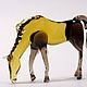 Interior colored glass figure of a grazing Horse Angela, Miniature figurines, Moscow,  Фото №1