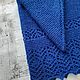 Knitted winter shawl made of wool and alpaca, blue. Shawls. KnitLaceDreams. My Livemaster. Фото №4