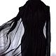 Bufanda de seda de la estola negro grande largo. Scarves. Silk scarves gift for Womans. Ярмарка Мастеров.  Фото №4
