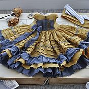 BJD dress/ Minifee dress. MSD BJD 1/4 size. Blue dress