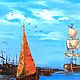 Painting the Sea, boats, sail. Pictures. Paint with Love (lotmarket). My Livemaster. Фото №6