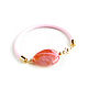 Designer pink agate bracelet, leather bracelet with stone. Bead bracelet. Irina Moro. My Livemaster. Фото №6