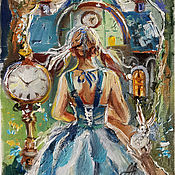 Картины и панно handmade. Livemaster - original item Alice and the turquoise House - a fabulous picture. Handmade.
