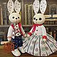 Заяц игрушка-пара зайцев в морском стиле. Мягкие игрушки. Репс Лариса. Интернет-магазин Ярмарка Мастеров.  Фото №2