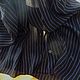 Винтаж: Fashion Plus, Шифоновая темно-синяя блузка в полоску, шелк, 52-54. Блузки винтажные. Любимый винтаж. Ярмарка Мастеров.  Фото №6