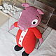 Good pink Pig in a red jumpsuit. Symbol 2019. Stuffed Toys. ToysAndToys. Online shopping on My Livemaster.  Фото №2