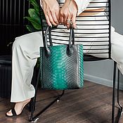 Сумки и аксессуары handmade. Livemaster - original item Women`s Green Python Leather Bag. Handmade.