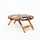 Wine table with folding legs made of Siberian Cedar #VN1. Trays. ART OF SIBERIA. Online shopping on My Livemaster.  Фото №2