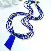 Украшения handmade. Livemaster - original item Necklace with lapis lazuli and citrine 