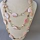 TUBEROSE necklace of pink opal, pearls and rhinestone. Necklace. Anna Chekhonadskaya. Online shopping on My Livemaster.  Фото №2