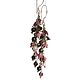 Silver bunch earrings with tourmaline and garnet. natural stones, Earrings, Permian,  Фото №1