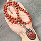 Necklace with pendant natural red jasper and carnelian. Necklace. naturalkavni. My Livemaster. Фото №4