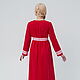 Dress red linen Alatyr with sleeve. Dresses. IVANKA/Odezhda v russkom stile (ivankaclub). Ярмарка Мастеров.  Фото №6