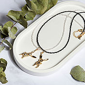 Украшения handmade. Livemaster - original item Rabbit necklace made of white zircons. Handmade.