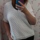 Топ из хлопка белый вязаный женский. Топы. Летние топы и жилеты. Ярмарка Мастеров.  Фото №8
