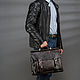 Leather briefcase Versailles (dark brown antique). Brief case. Russian leather Guild. My Livemaster. Фото №6