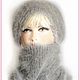 Шапка из ангоры "Неженка. Зима" серый мелланж 2. Шапки. Ирина(shvilinka.knit). Ярмарка Мастеров.  Фото №4