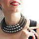 Necklace 'Pearl net' BIG SIZE. Necklace. Ксения (by Popova). My Livemaster. Фото №5