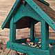 Кормушка для птиц и белок из дерева большая подвесная зелёная. Кормушки для птиц. Кормушки и Скворечники 'АМАДИН'. Ярмарка Мастеров.  Фото №7