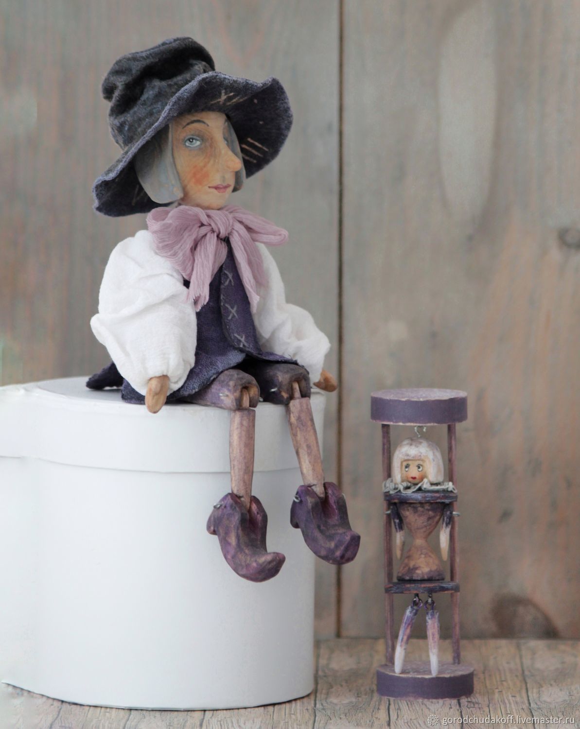 Time Keeper and Hourglass. Dolls made of wood, Interior doll, Sochi,  Фото №1