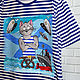 T-shirt vest print cat sailor in vest hand painted. T-shirts and undershirts for men. Koler-art handpainted wear. My Livemaster. Фото №4