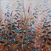 Картина сухой пастелью "Домик под сосной"