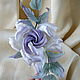 Pin brooch: silk flower rose-Madame violet brooch. Brooches. LIUDMILA SKRYDLOVA (flower glade). Online shopping on My Livemaster.  Фото №2