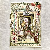 Открытки handmade. Livemaster - original item Postcard Alice in Wonderland. Handmade.