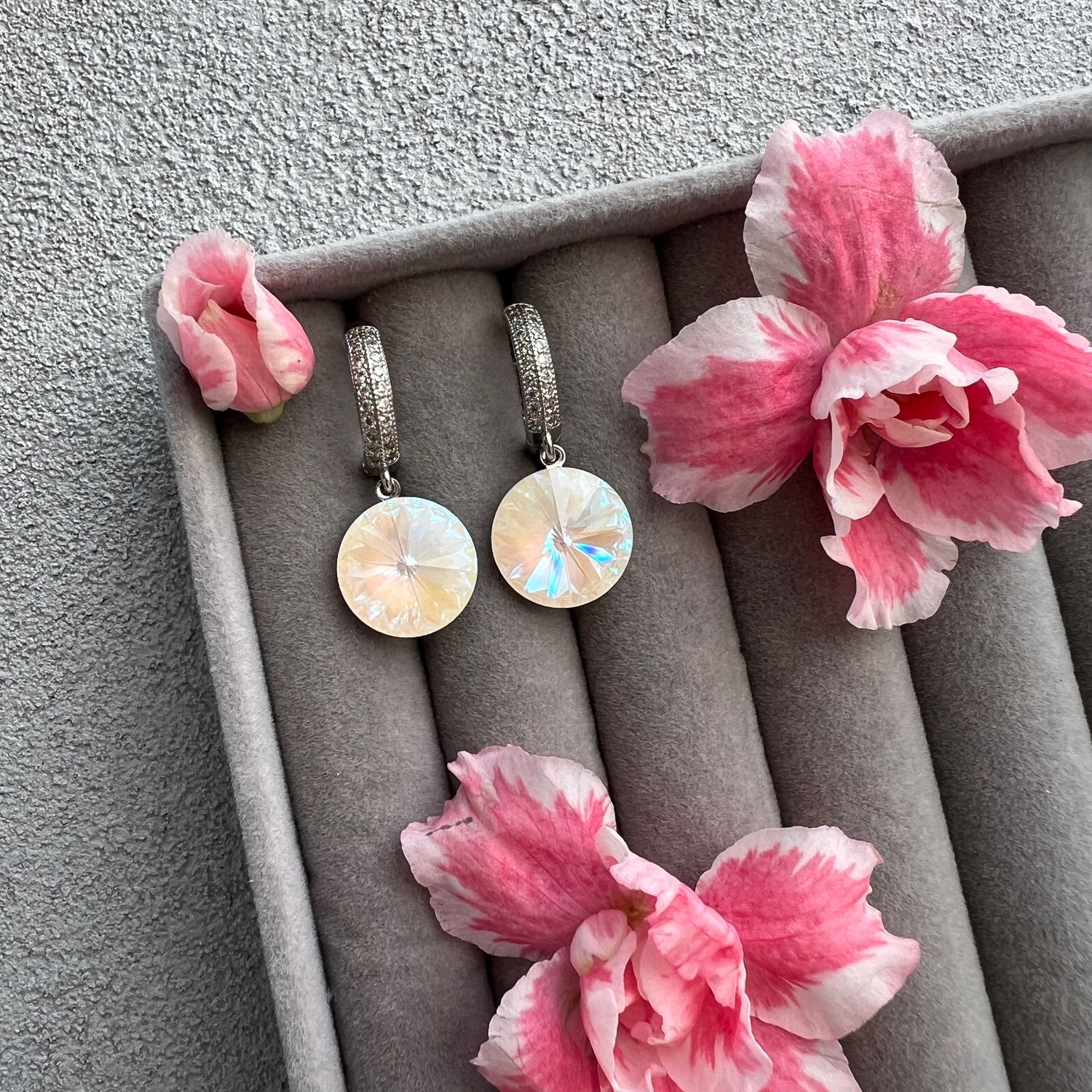 Серьги с кристаллами Swarovski, Серьги-продевки, Калининград,  Фото №1