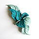 Capri Leather Flower Brooch Capri Turquoise Mint Sea Wave. Brooches. De-Si-Re. My Livemaster. Фото №4