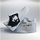 Заказать Кроссовки белые Nike Air Force унисекс, кастом ручная роспись, портрет. O-Go-Art.Кастомизация одежды и обуви. Ярмарка Мастеров. . Кроссовки Фото №3