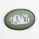 Брошь, винтаж, Wedgwood, Англия, фарфор, silver. Брошь-булавка. Английский дворик. Интернет-магазин Ярмарка Мастеров.  Фото №2