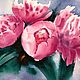 Pink flowers picture with large peonies. Painting in the living room watercolor. Pictures. Olga Ermakova art. Online shopping on My Livemaster.  Фото №2