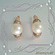 Earrings 'Sea pearl' gold 585, diamonds, pearls. Earrings. MaksimJewelryStudio. Online shopping on My Livemaster.  Фото №2