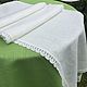 100% linen track 'Milk with lace' in stock, Tablecloths, Ivanovo,  Фото №1