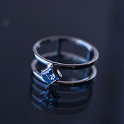 Украшения handmade. Livemaster - original item Double silver phalanx ring with topaz or garnet. Handmade.